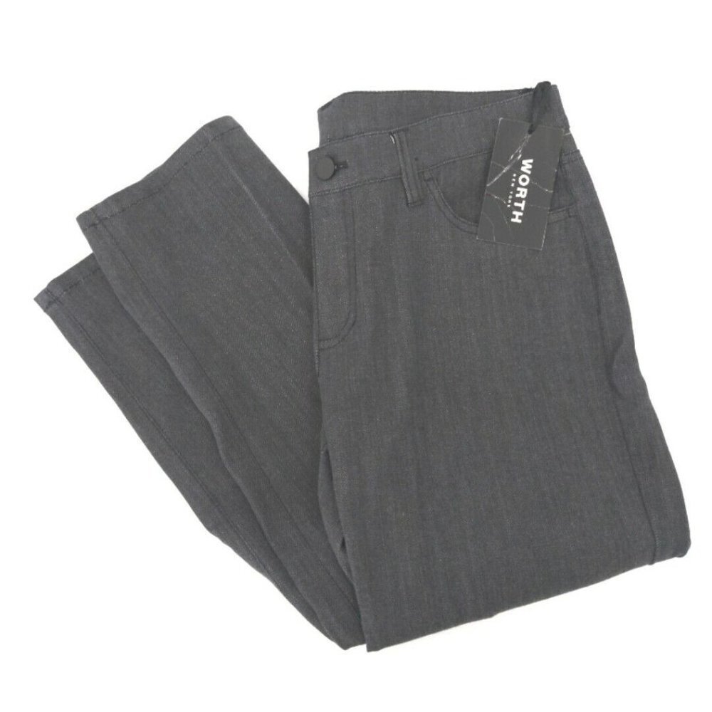 Worth New York Black Jeans Womens 2 Straight Leg Stretch New